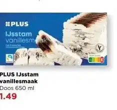 PLUS PLUS IJsstam vanillesmaak aanbieding