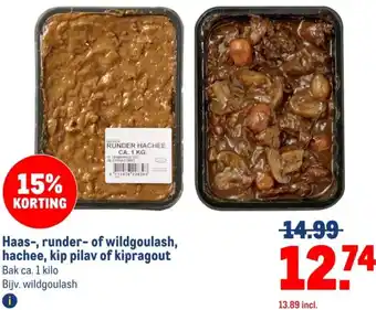 Makro Haas, runder of wildgoulash, hachee, kip pilav of kipragout aanbieding