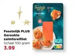 PLUS Feestelijk PLUS Gerookte zalmforelfilet aanbieding
