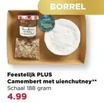 PLUS Feestelijk PLUS Camembert met uienchutney aanbieding