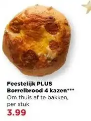 PLUS Feestelijk PLUS Borrelbrood 4 kazen aanbieding