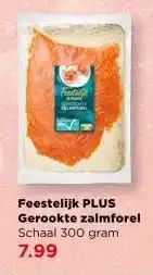 PLUS Feestelijk PLUS Gerookte zalmforel aanbieding