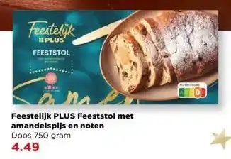 PLUS Feestelijk PLUS Feeststol met amandelspijs en noten aanbieding