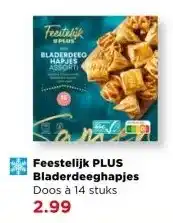 PLUS Feestelijk PLUS Bladerdeeghapjes aanbieding