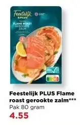 PLUS Feestelijk PLUS Flame roast gerookte zalm aanbieding