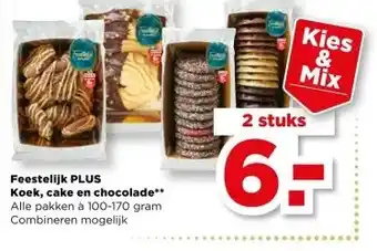 PLUS Feestelijk PLUS Koek, cake en chocolade aanbieding