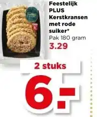 PLUS Feestelijk PLUS Kerstkransen met rode suiker aanbieding
