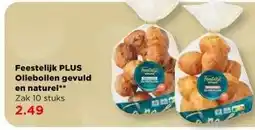 PLUS Feestelijk PLUS Oliebollen gevuld en naturel aanbieding