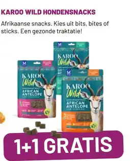 Pets & Co KAROO WILD HONDENSNACKS 1+1 GRATIS aanbieding