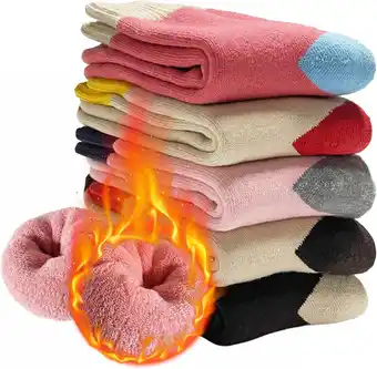 Amazon MOSOTECH Warme Wintersokken voor Dames, 5 paar Dikke Thermische Sokken voor Koud Weer, Maat 35-42 aanbieding