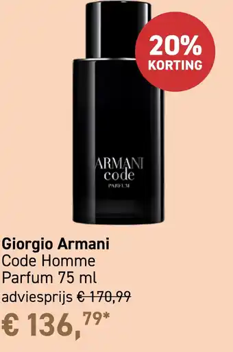 Mooi parfumerie Giorgio Armani Code Homme aanbieding