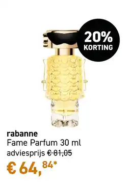 Mooi parfumerie rabanne Fame Parfum 30 ml aanbieding