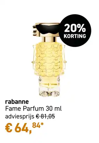 Mooi parfumerie rabanne Fame Parfum 30 ml aanbieding