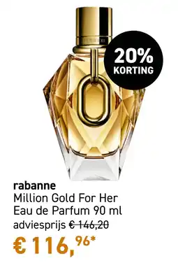 Mooi parfumerie rabanne Million Gold For Her Eau de Parfum 90 ml aanbieding