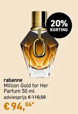 Mooi parfumerie rabanne Million Gold for Her Parfum 50 ml aanbieding