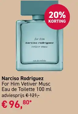 Mooi parfumerie Narciso Rodriguez For Him Vetiver Musc Eau de Toilette 100 ml aanbieding