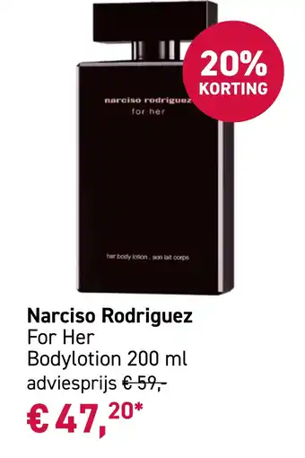 Mooi parfumerie Narciso Rodriguez For Her Bodylotion 200 ml aanbieding