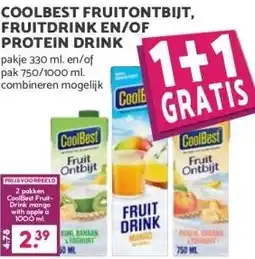 MCD Supermarkt COOLBEST FRUITONTBIJT, FRUITDRINK EN/OF PROTEIN DRINK aanbieding