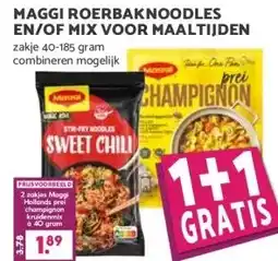 MCD Supermarkt MAGGI ROERBAKNOODLES EN/OF MIX VOOR MAALTIJDEN aanbieding