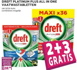 MCD Supermarkt DREFT PLATINUM PLUS ALL IN ONE VAATWASTABLETTEN aanbieding
