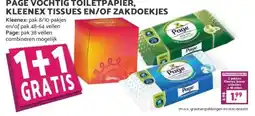 MCD Supermarkt PAGE VOCHTIG TOILETPAPIER, KLEENEX TISSUES EN/OF ZAKDOEKJES aanbieding