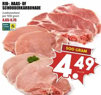 MCD Supermarkt RIB-, HAAS-OF SCHOUDERKARBONADE aanbieding