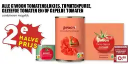 MCD Supermarkt ALLE G'WOON TOMATENBLOKJES, TOMATENPUREE, GEZEEFDE TOMATEN EN/OF GEPELDE TOMATEN aanbieding