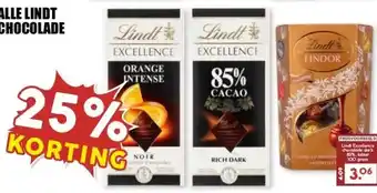 MCD Supermarkt ALLE LINDT CHOCOLADE aanbieding