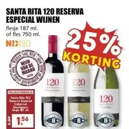 MCD Supermarkt SANTA RITA 120 RESERVA ESPECIAL WIJNEN aanbieding