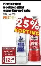 MCD Supermarkt Puschkin vodka ice-filtered of Red orange flavoured vodka aanbieding