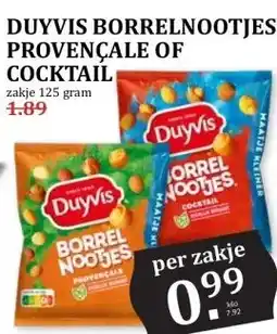 MCD Supermarkt DUYVIS BORRELNOOTJES PROVENÇALE OF COCKTAIL aanbieding