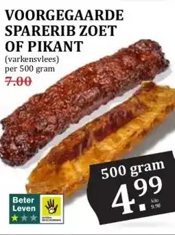 MCD Supermarkt VOORGEGAARDE SPARERIB ZOET OF PIKANT aanbieding