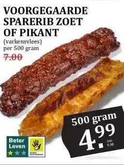 MCD Supermarkt VOORGEGAARDE SPARERIB ZOET OF PIKANT aanbieding