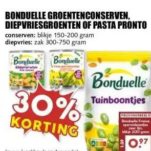 MCD Supermarkt BONDUELLE GROENTENCONSERVEN, DIEPVRIESGROENTEN OF PASTA PRONTO aanbieding