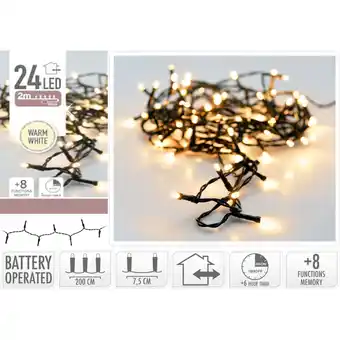 Marskramer Kerst LED verlichting 24 batterij warm wit aanbieding