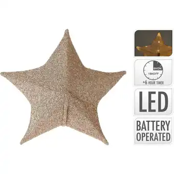 Marskramer Kerst ster 50 cm 30 LED stof goud aanbieding