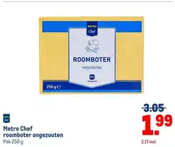 Makro Metro Chef roomboter ongezouten aanbieding
