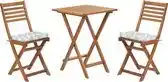Praxis Beliani Bistroset Fiji Bruin, Wit, Groen 60x60x84 Cm aanbieding