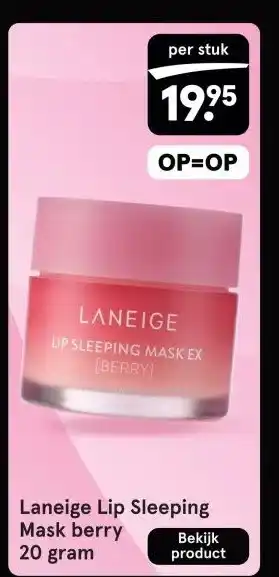 Etos Laneige Lip Sleeping Mask berry 20 gram aanbieding