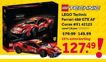 Intertoys LEGO TECHNIC Ferrari 488 GTE AF Corse #51" 42125 aanbieding