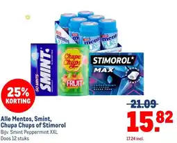 Makro Alle Mentos, Smint, Chupa Chups of Stimorol aanbieding