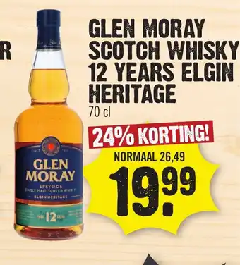 Super Dirck 3 Glen Moray scotch whisky 12 years elgin heritage 70 cl aanbieding