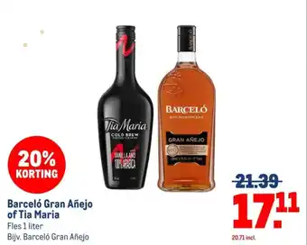Makro Barceló Gran Añejo of Tia Maria aanbieding
