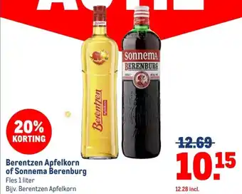 Makro Berentzen Apfelkorn of Sonnema Berenburg aanbieding