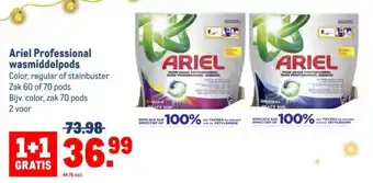 Makro Ariel Professional wasmiddelpods aanbieding