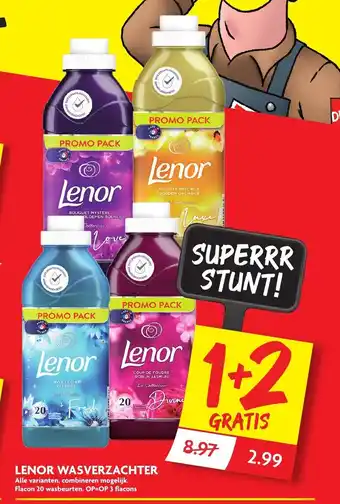 Dekamarkt Lenor Wasverzachter 3 flacons aanbieding