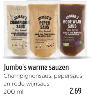 Jumbo Jumbo's warme sauzen aanbieding