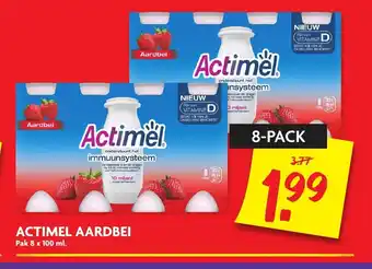 Dekamarkt Actimel aardbei pak 8 x 100 ml 8-pack aanbieding