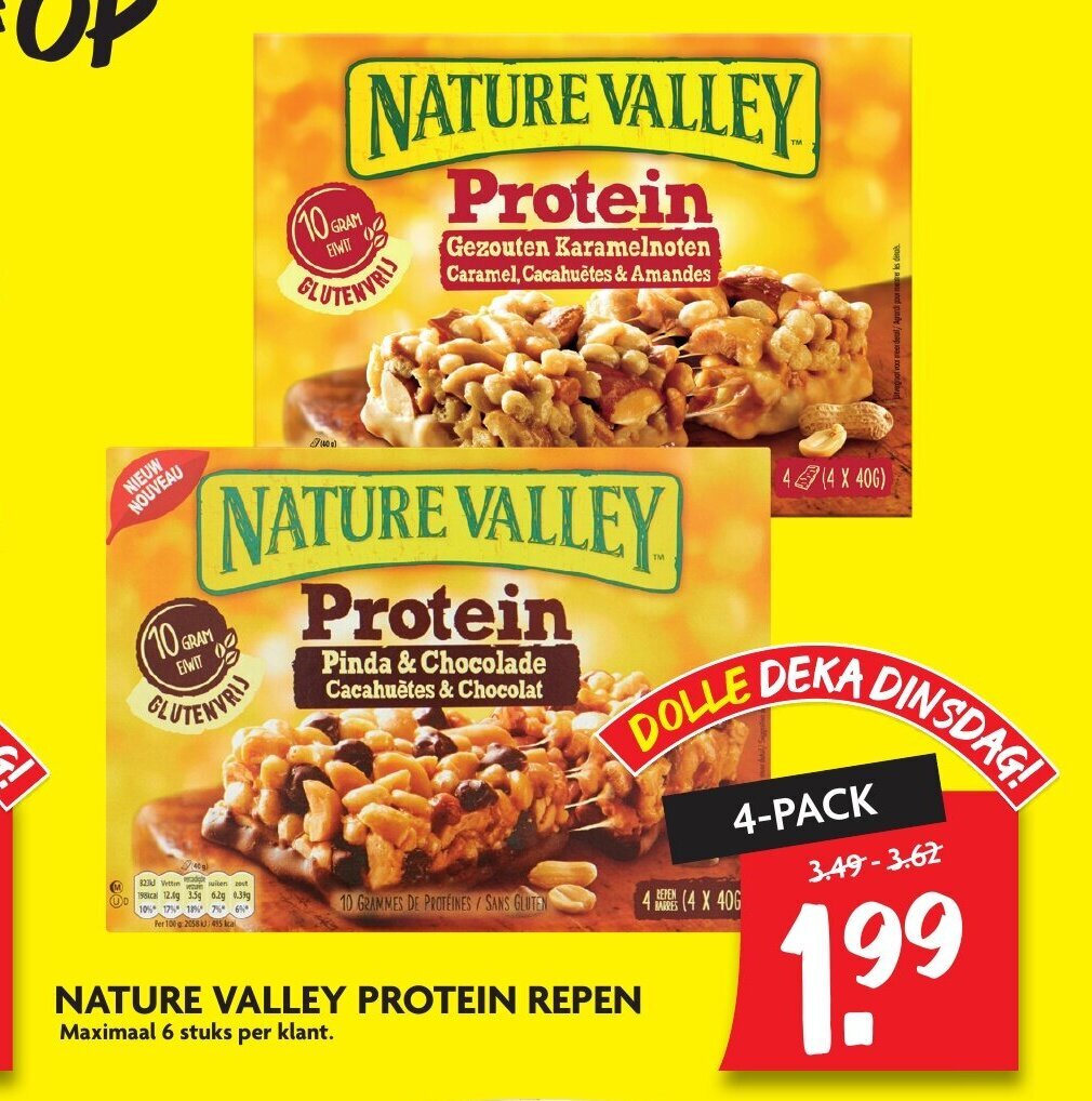 Nature valley protein repen maximaal 6 stuks per klant 4pack