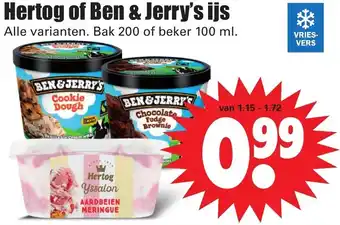 Dirk Herttog of Ben & Jerry's ijs 200-100ml aanbieding